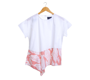 Cotton Ink White Patterned Blouse