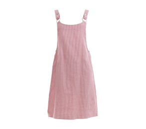 Mango Peach & White Stripe Overall Mini Dress