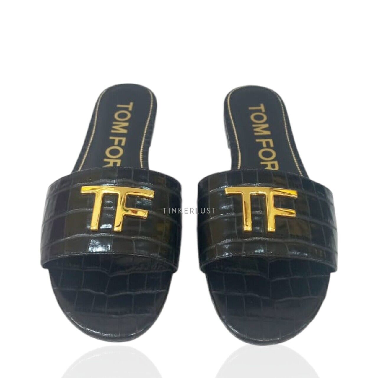 sepatu sandals Tom Ford Real Croco Flat Sandals | Tinkerlust