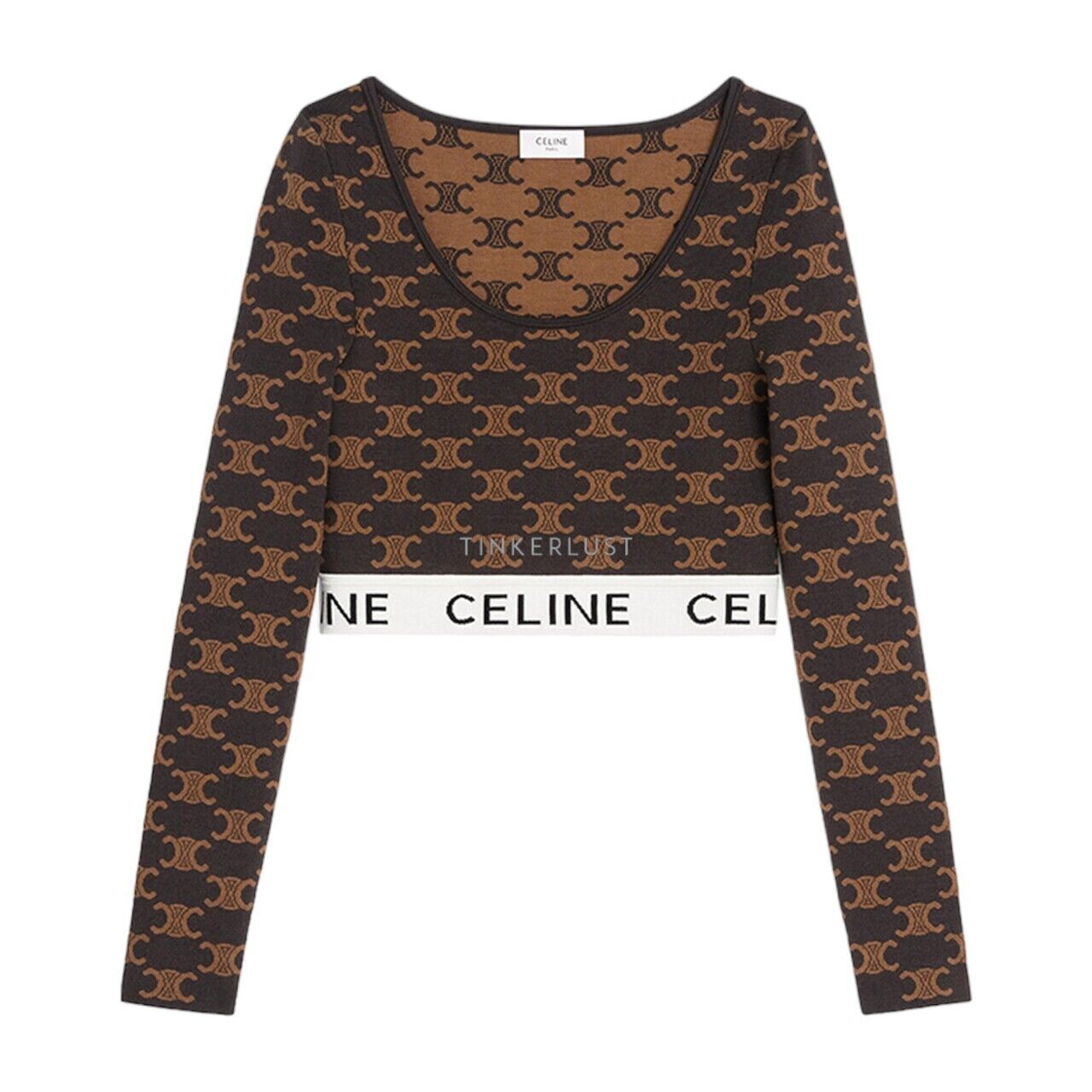 VIP【送料関税込】CELINE SILK CROPPED TOP Celine Striped Scoop Neck Crop Top - Neutrals Tops, Clothing