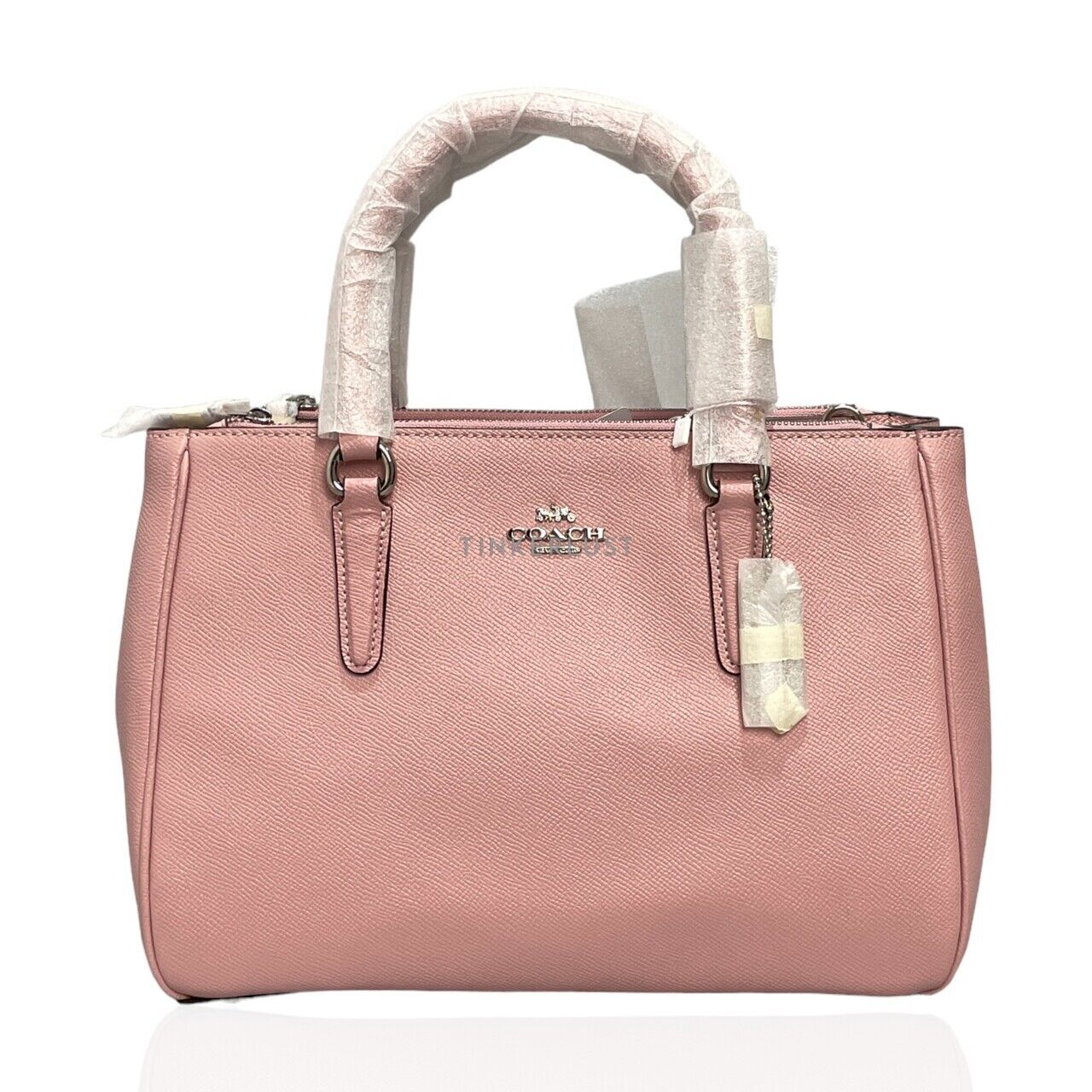 tas satchel Coach Surrey Carryall Pink Leather SHW Satchel Tinkerlust