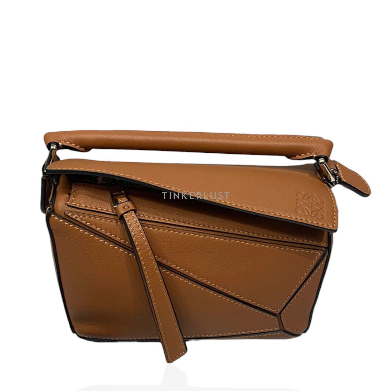 tas satchel Loewe Mini Puzzle Tan Satchel Tinkerlust