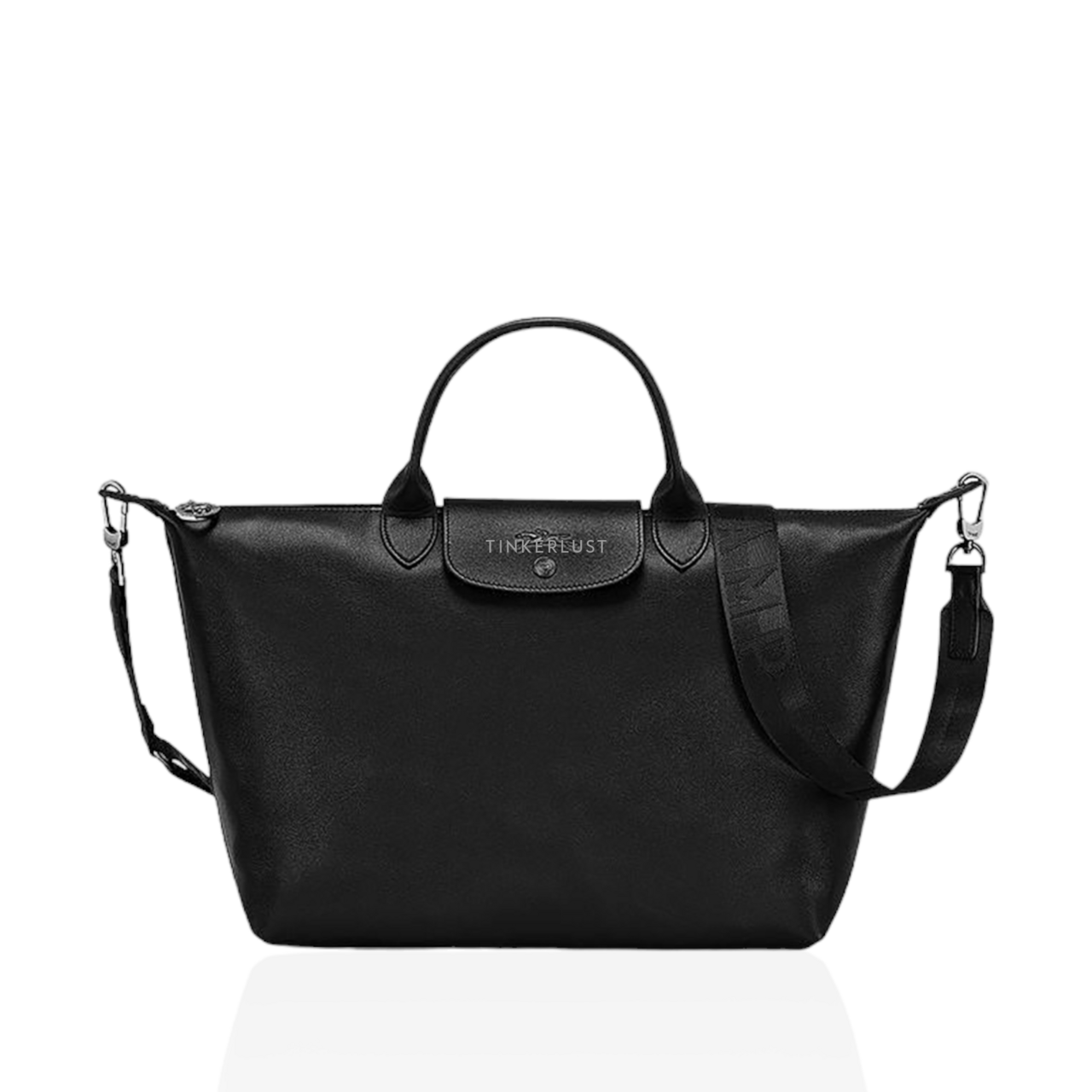 Longchamp black leather bag online