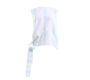 Nikicio White Label Off White and Blue Sleeveless