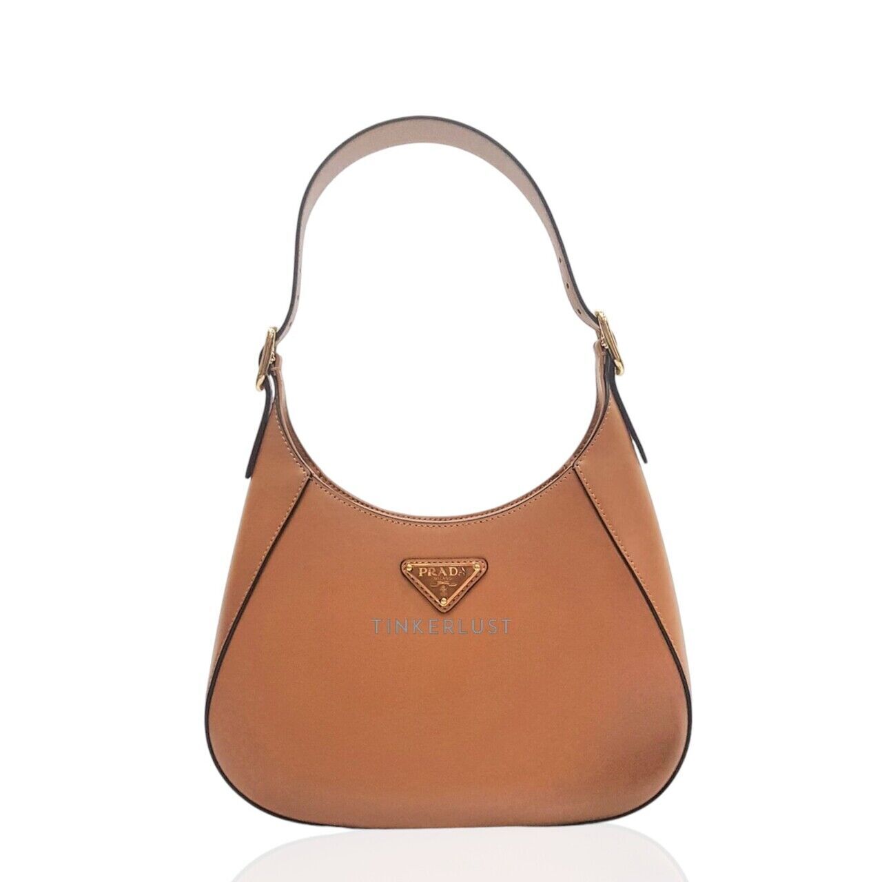 tas shoulder bag Prada Hobo Sacca 1BC179 City Calf Leather Caramel Shoulder Bag Tinkerlust