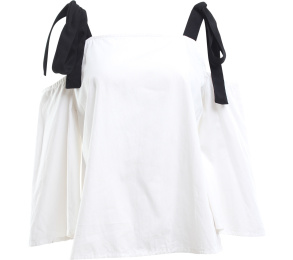 Cotton Ink White Cold Shoulder Blouse