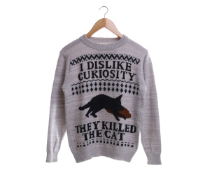 The Balletscats Grey Cat Statement Sweater