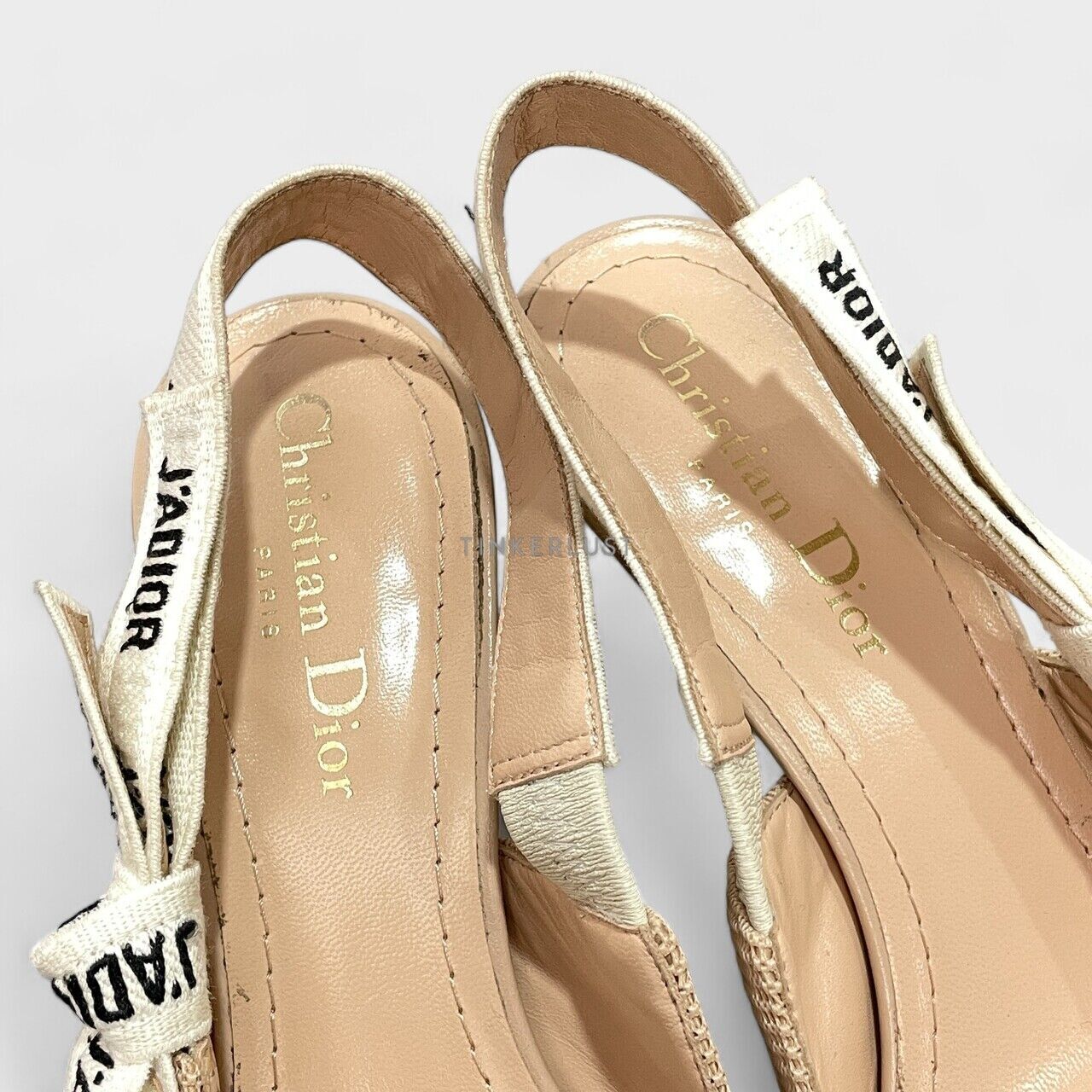 数量限定SALE sepatu heels Christian Dior Powder Nude Canvas J'adior 時計