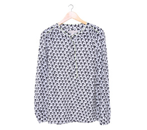 Banana Republic White Patterned Blouse