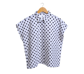 Cotton Ink White Polkadot Shirt