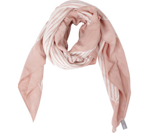 Light Brown And White Striped Scarf