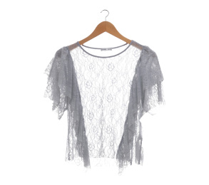 Zara Grey Lace Blouse
