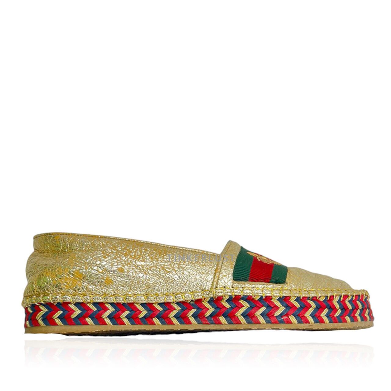 Gucci women's pilar 2024 leather espadrille flats