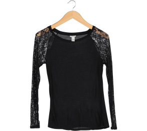 Forever 21 Black Lace T-Shirt