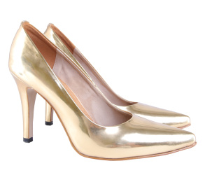 Suteki Gold Pointed Heels