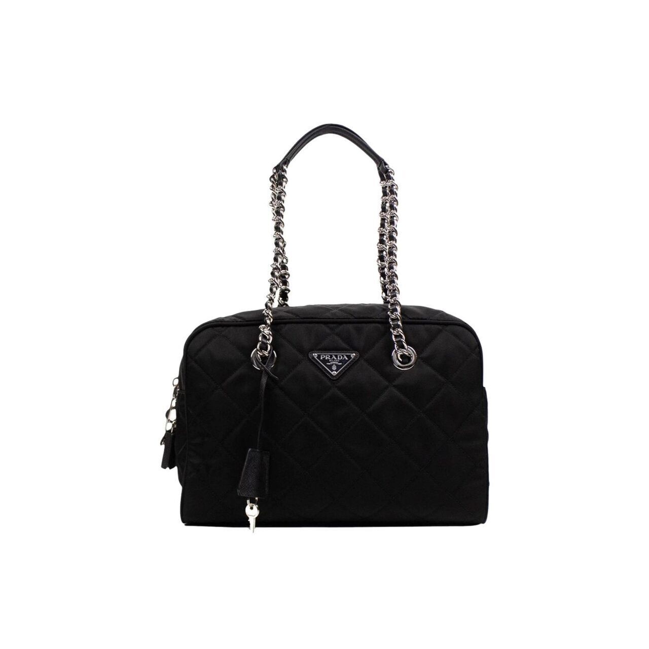 tas shoulder bag Prada Quilted Nylon Chain Shoulder Bag Tinkerlust