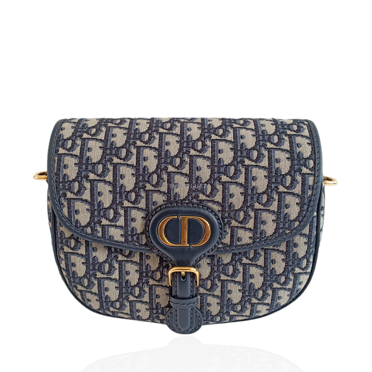 Christian Dior Bobby Medium Sling Bag Ghw (Blue Oblique Jacquard