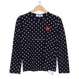 Comme des Garcons Long Sleeve Dot Pattern Black Cotton T-Shirt