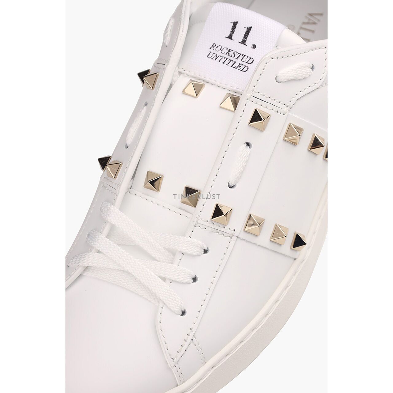 スニーカー Open Rockstud Untitled Sneakers White Flatform Rockstud Untitled Sneaker In Calfskin for Woman in