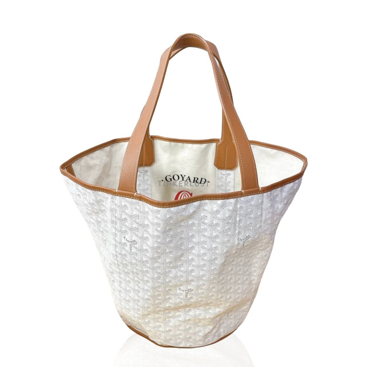 tas tote bag Goyard Belharra Reversible White Canvas 2019 Tote Bag Tinkerlust