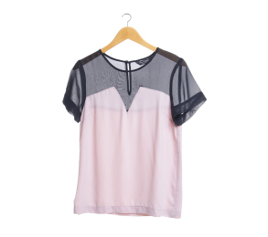 Miss Selfridge Soft Pink And Black Blouse