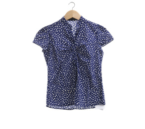 The Executive Blue & White Pattern Blouse