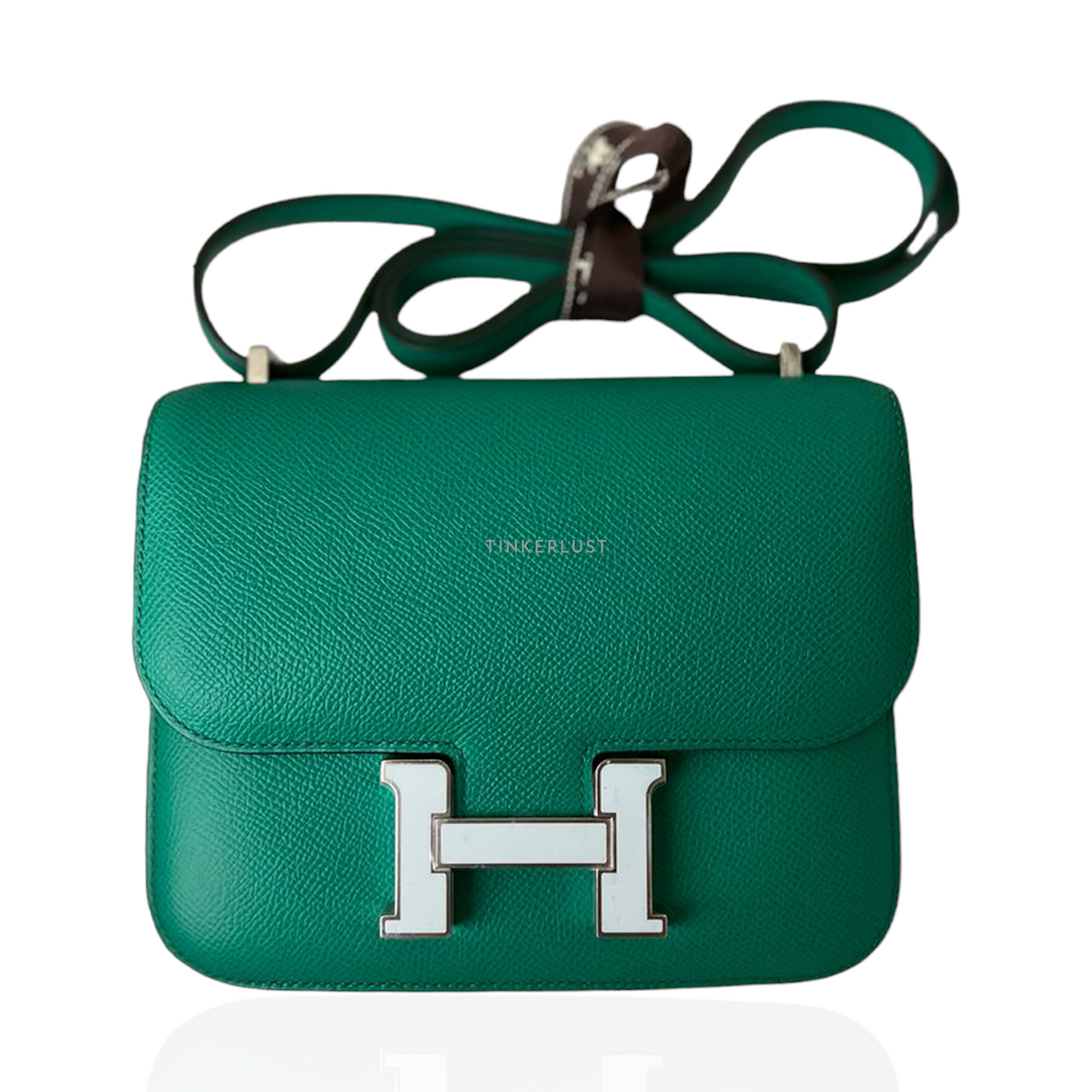 tas sling bag Hermes Constance 18 Vert Jade Epsom Leather Z Sling Bag Tinkerlust