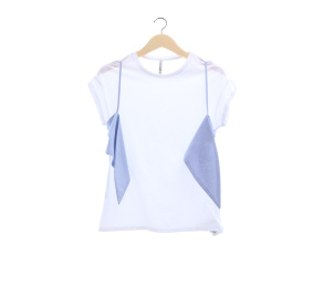 Stradivarius White & Blue Blouse 