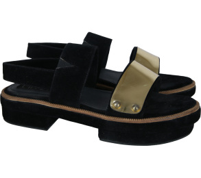 Chiel Black And Gold Sandals