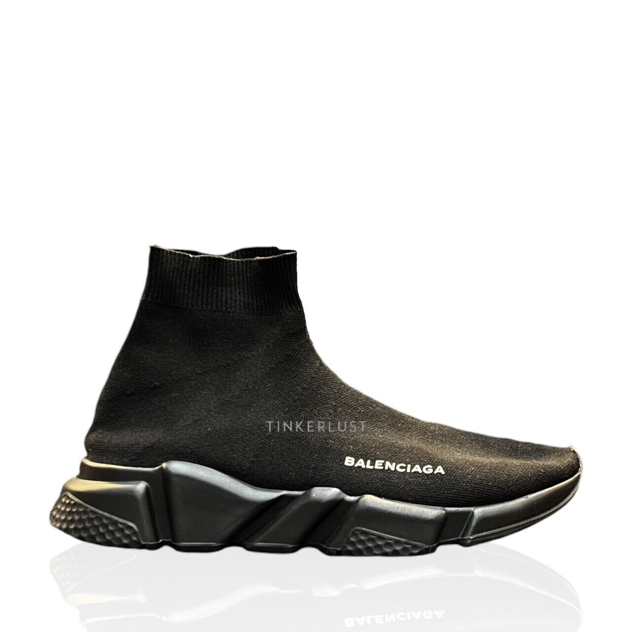 sepatu sneakers Balenciaga Speedtrainer Full Black Sneakers