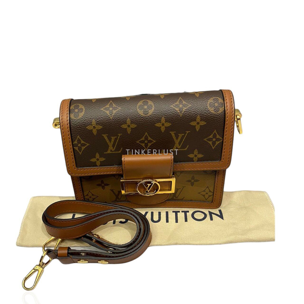 tas shoulder bag Louis Vuitton Dauphine Mini Reverse Monogram