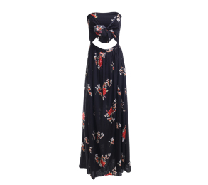 Status Quo Black Floral Tube Long Dress