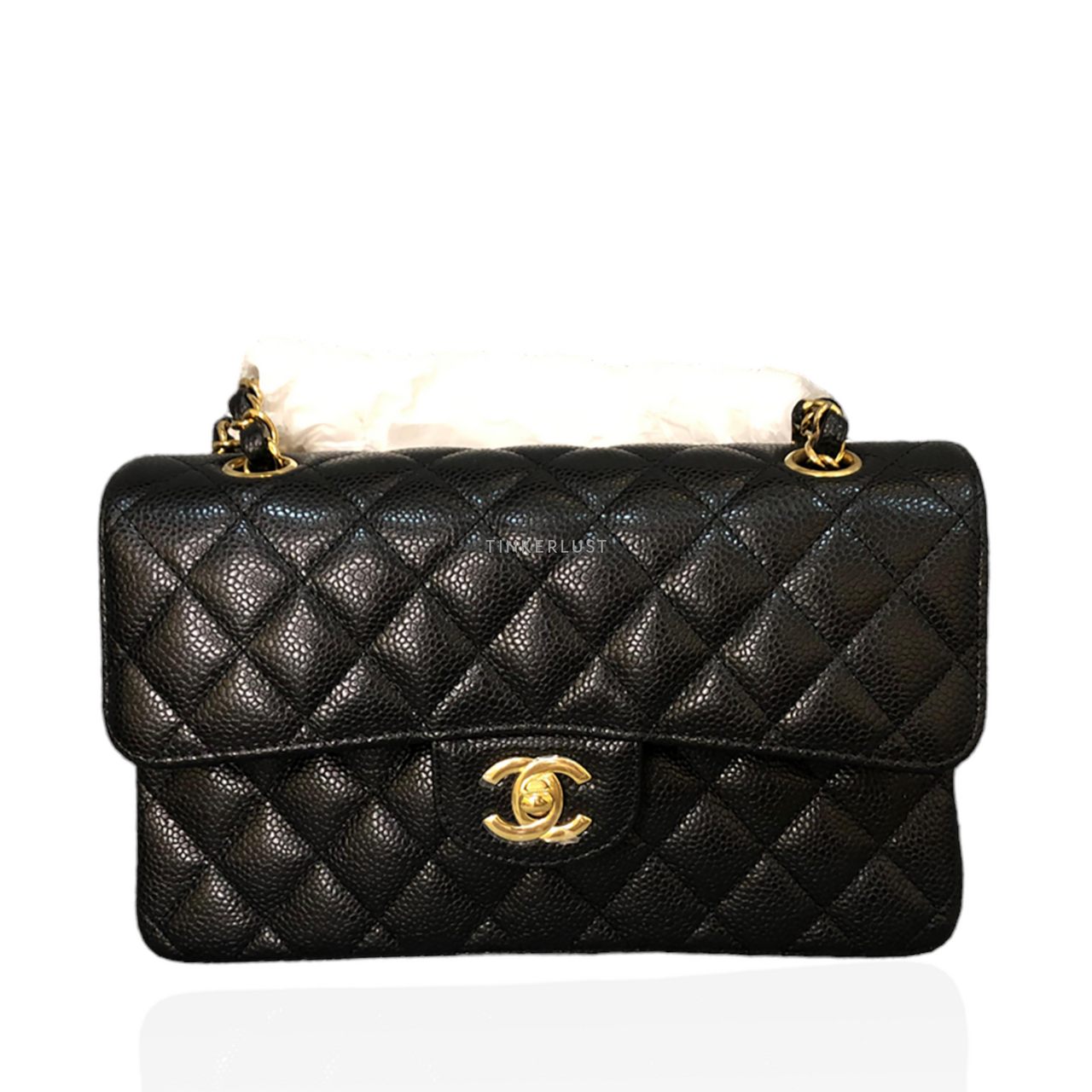 tas shoulder-bag Chanel Classic Small Black Caviar Double Flap GHW