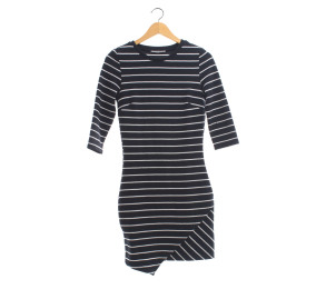 Mango Black Striped Mini Dress
