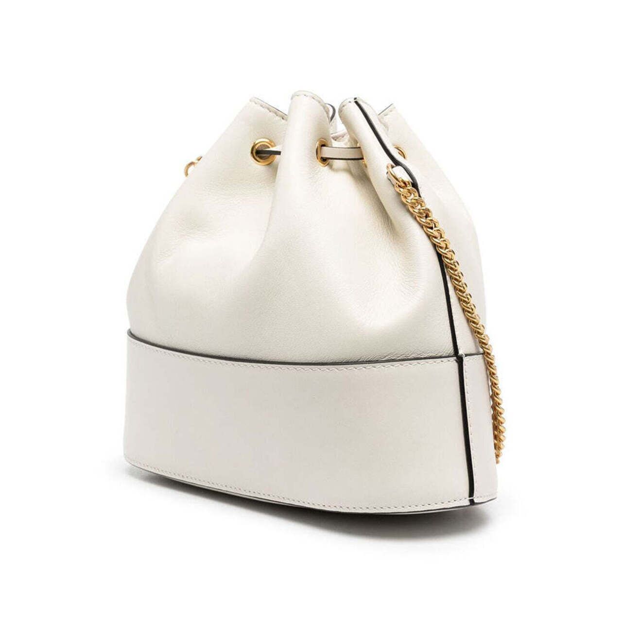 ショルダーバッグ・ポシェット VALENTINO IVORY LEATHER VLOGO SIGNATURE BUCKET BAG VLogo Signature Small leather bucket bag in white