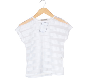 Atmosphere White Striped See Through T-Shirt