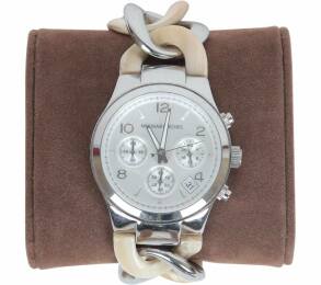 Michael Kors Cream And Silver Watch