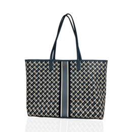 Tory Burch Geo Logo Navy GHW Tote Bag