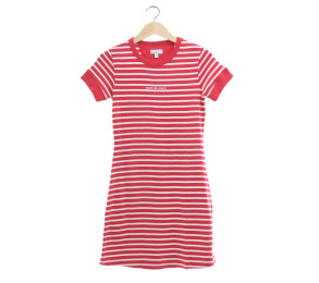 Esprit Red & White Striped Midi Dress