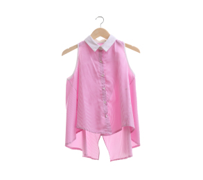 This Is April Pink & White Striped Sleeveless