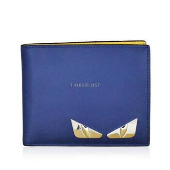aksesoris dompet Fendi Metalic Eye in Navy Yellow Wallet Tinkerlust