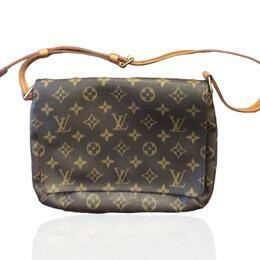 Louis Vuitton Monogram Mussete Brown Coated Canvas Shoulder Bag