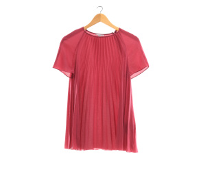 COS Maroon Washed Pleated Blouse