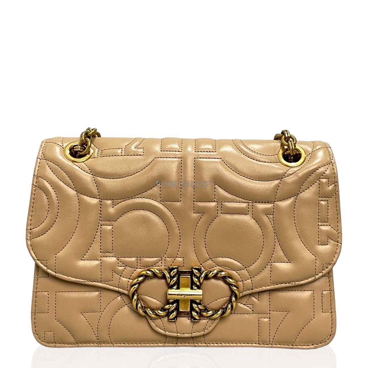 Ferragamo quilted gancini flap bag best sale