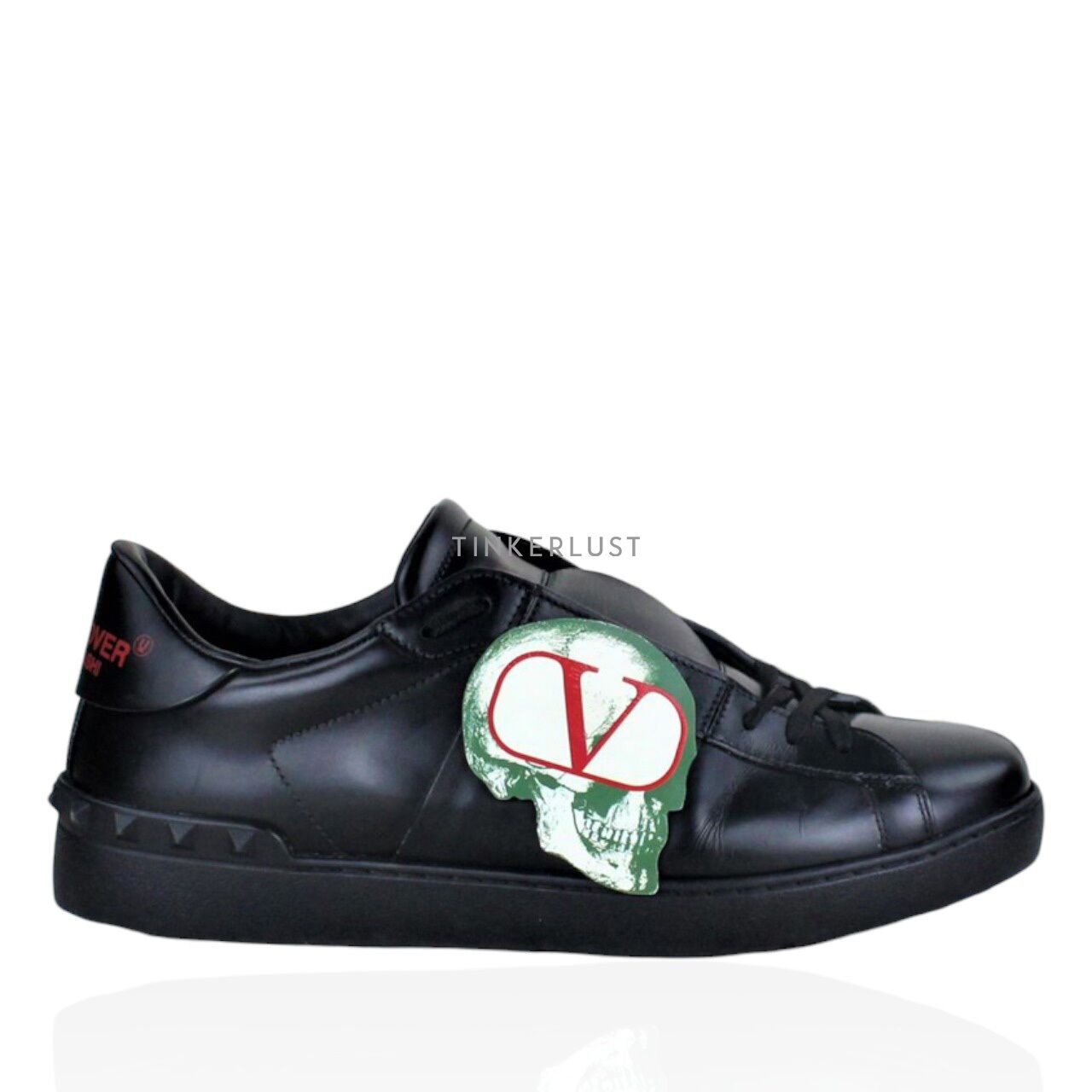 sepatu sneakers Valentino x Undercover Skull Black Leather Sneakers Tinkerlust