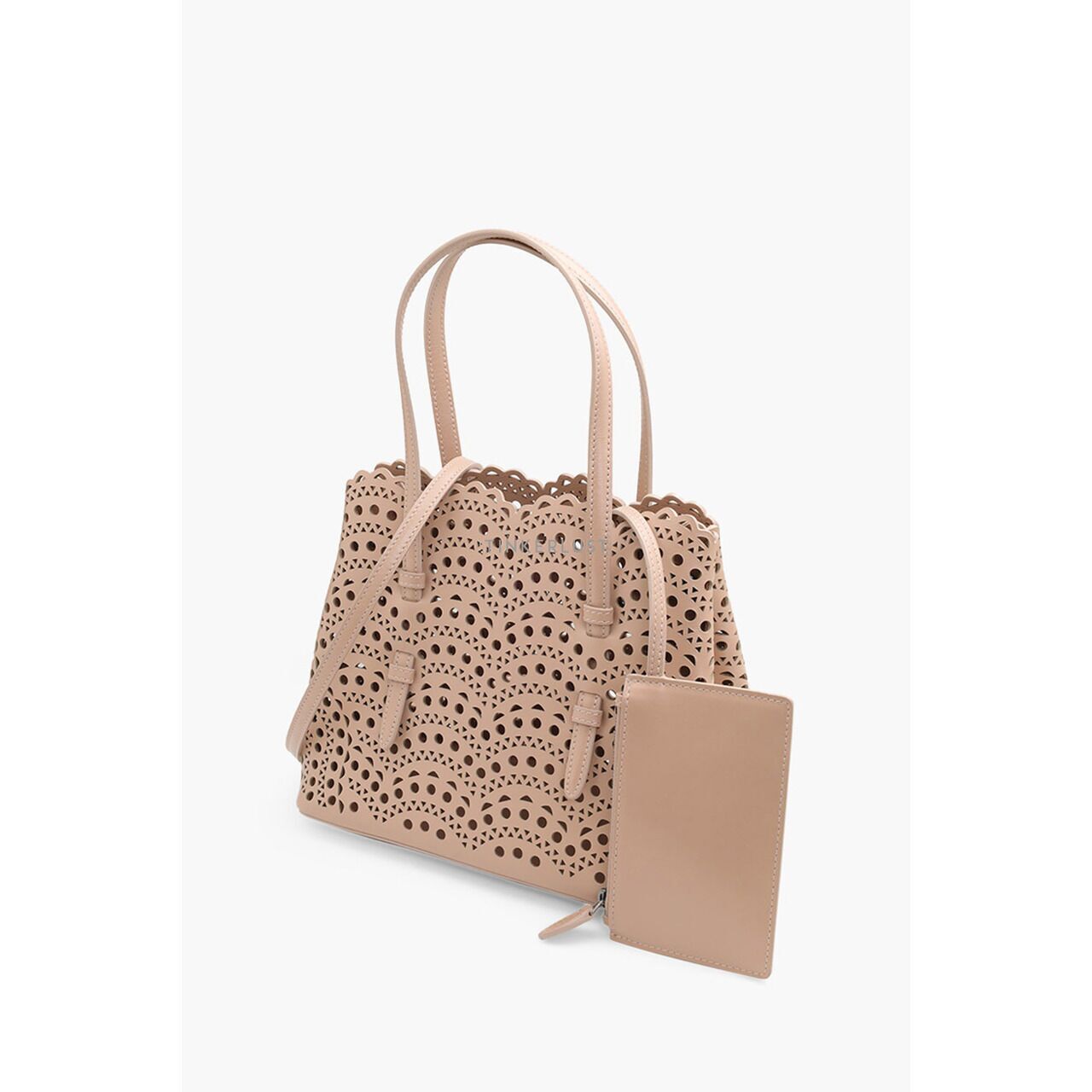 tas satchel Alaia Mina 25 Lasered Handbag in Sable with