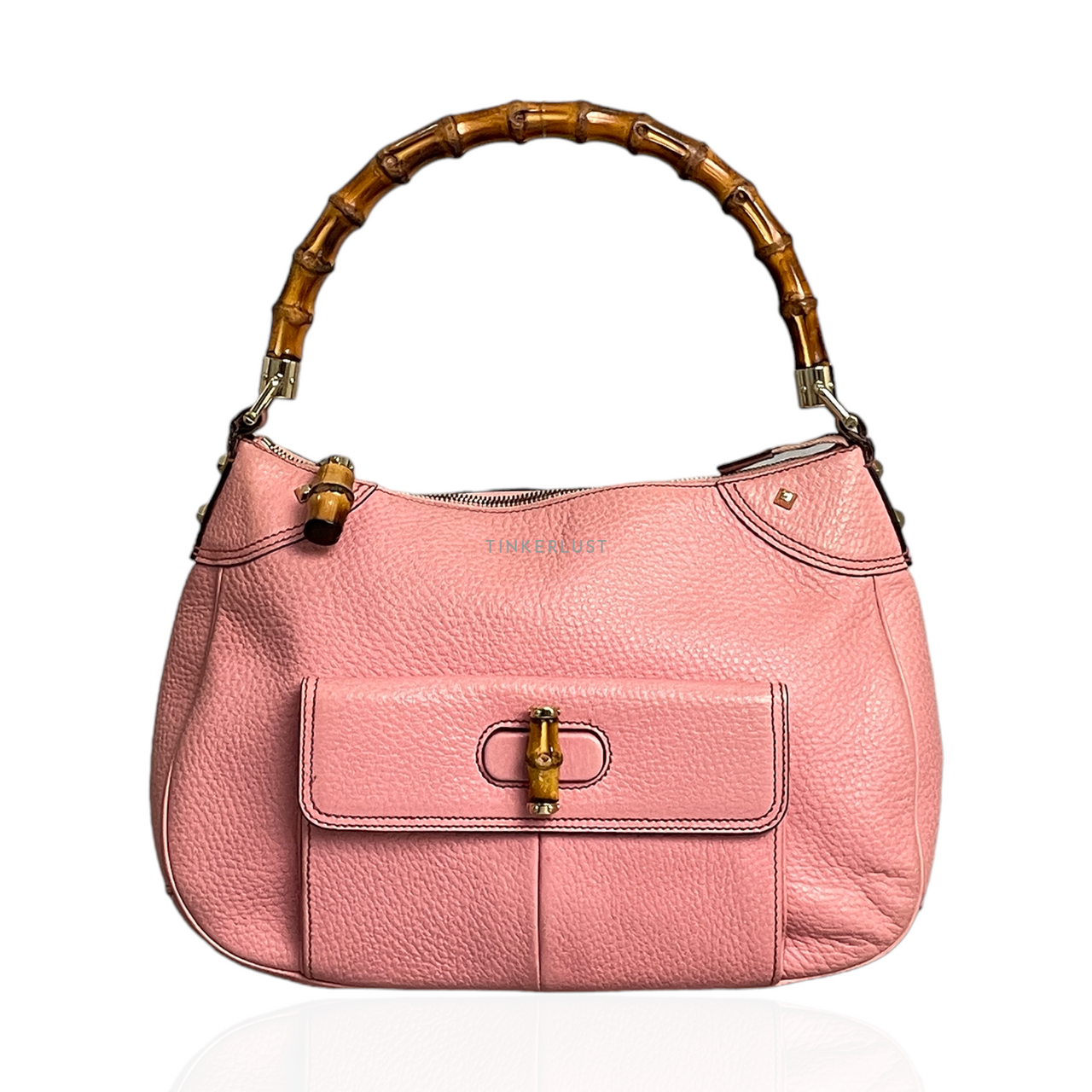 Gucci pink purse with bamboo online handle