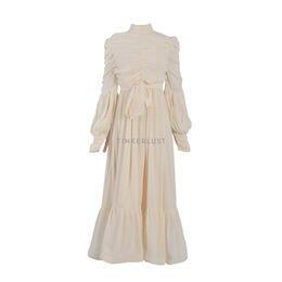 vshopbrand Cream Long Dress