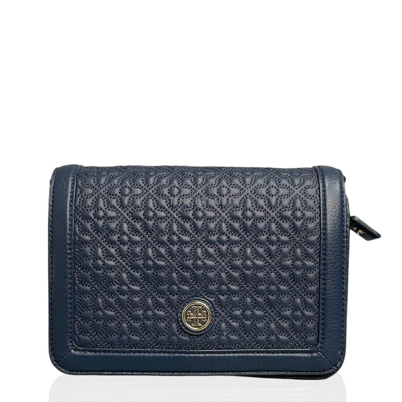 tas sling bag Tory Burch Bryant Combo Navy Leather GHW Sling Bag Tinkerlust
