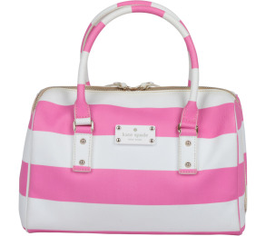 Kate Spade Pink And White Striped Handbag
